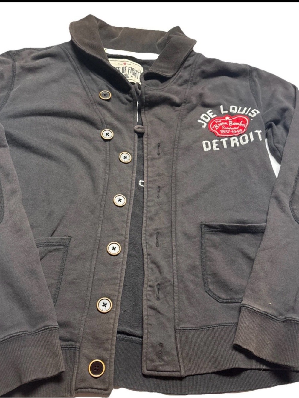 Roots of Fight Joe Louis Detroit Bomber Jacket - Black - Picture 5 of 5